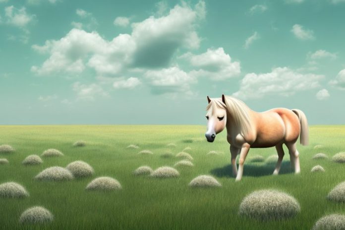 A haflinger horse in its natural environment