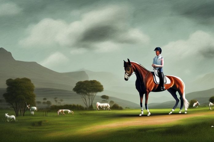 An irish sport horse in a rural landscape in east rand