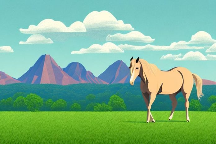A horse in a field with the tzaneen landscape in the background