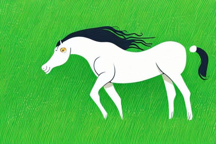 A horse in a field of lush green grass in mpumalanga
