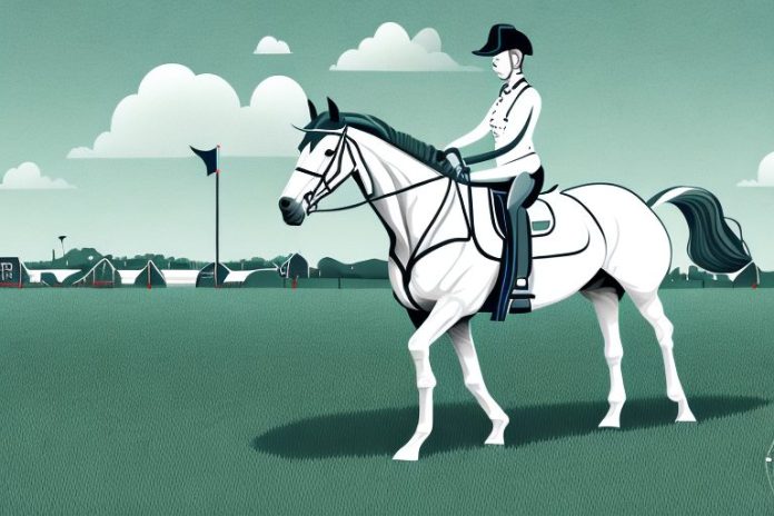 An irish sport horse in a field in delmas