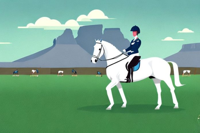 An irish sport horse in a field in kimberley
