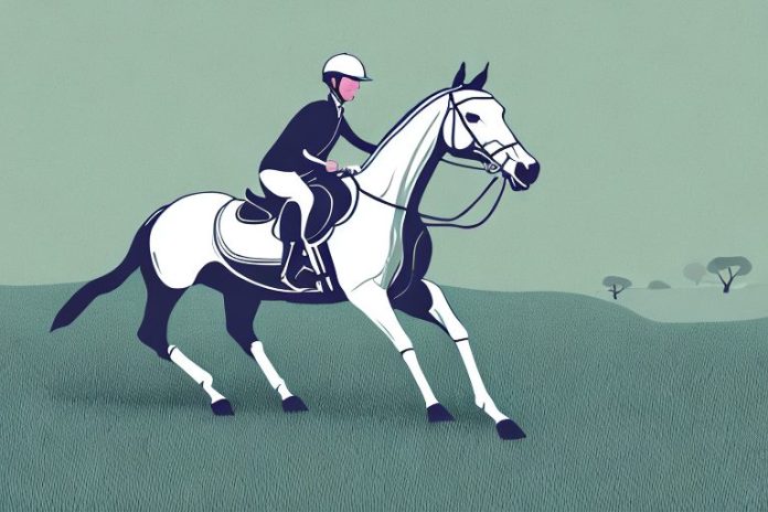An irish sport horse in a field in de aar