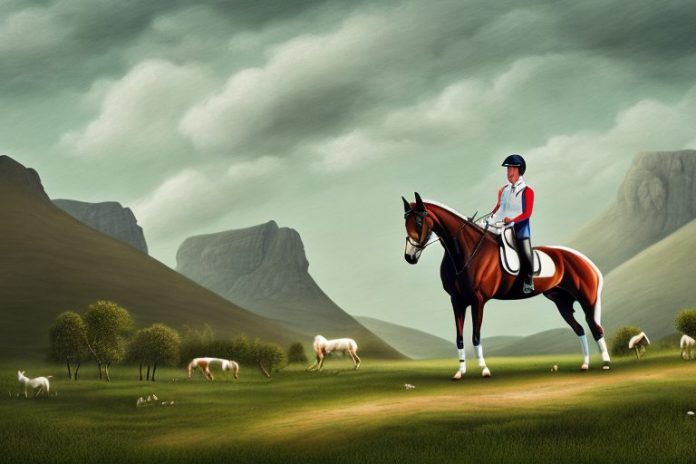 An irish sport horse in a rural landscape in prieska