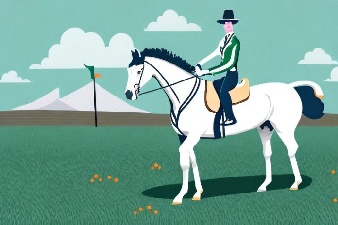 An irish sport horse in a field in the north west of south africa