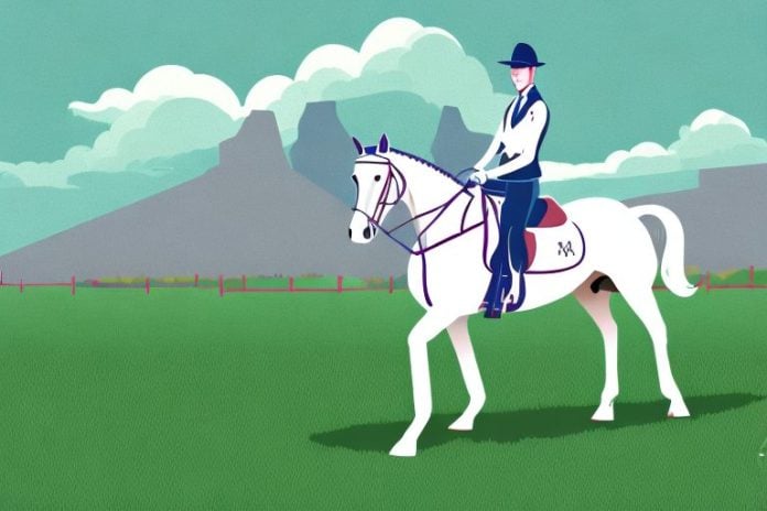 An irish sport horse in a field in rustenburg