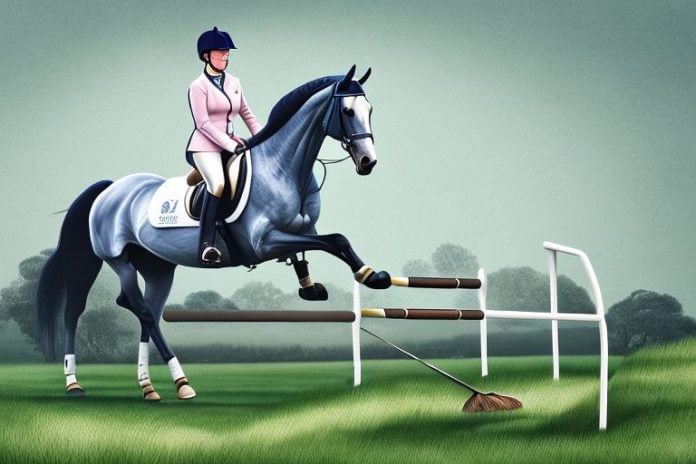 An irish sport horse in a rural setting in brits