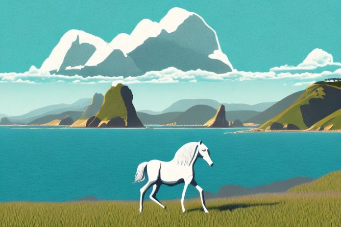 A horse in a rural landscape