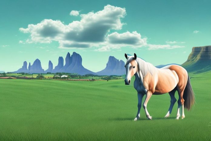 A horse in a paddock