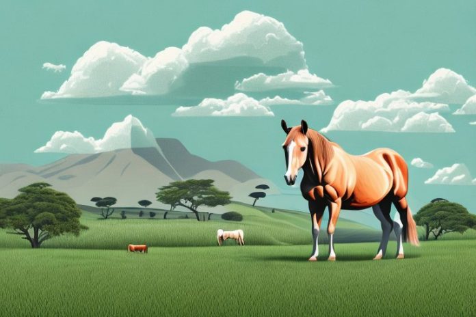 A horse in a rural landscape in mthatha