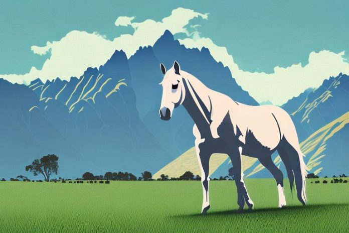 A horse in a paddock in queenstown
