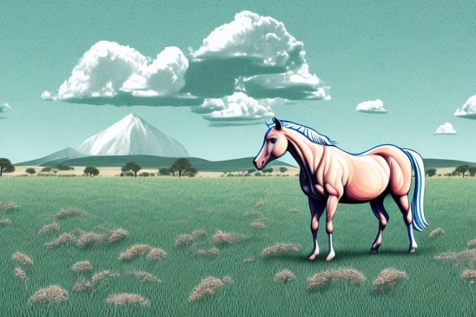 A horse in a field in botshabelo