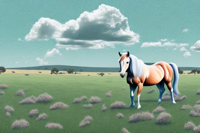A horse in a field in parys