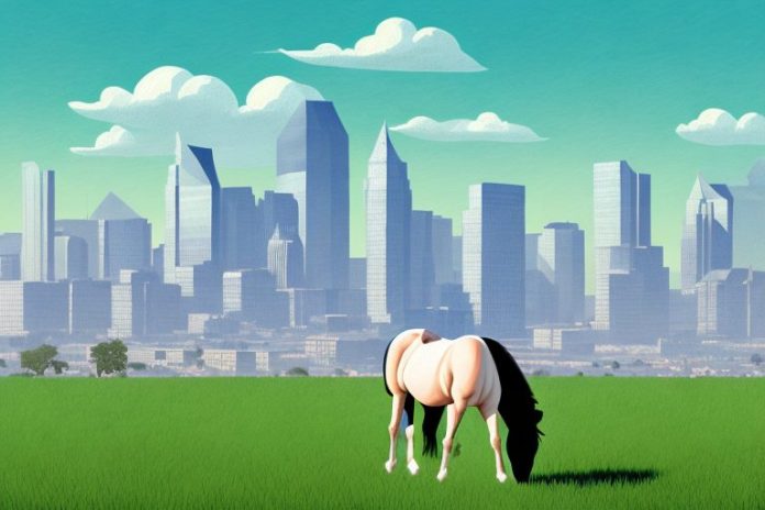 A horse in a field