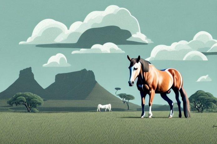 A horse in a rural south african landscape