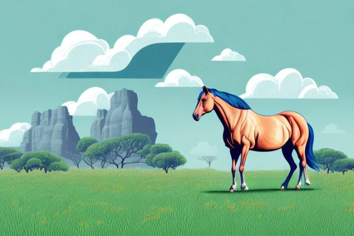 A horse in a field in the greater pretoria area of south africa