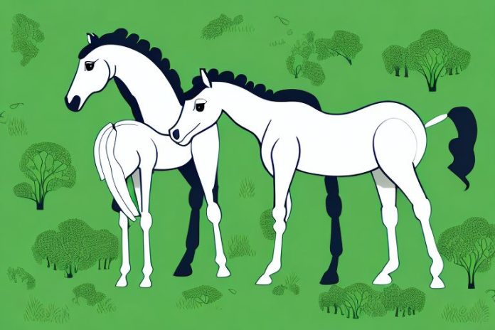 A horse and foal in a lush green paddock in midrand