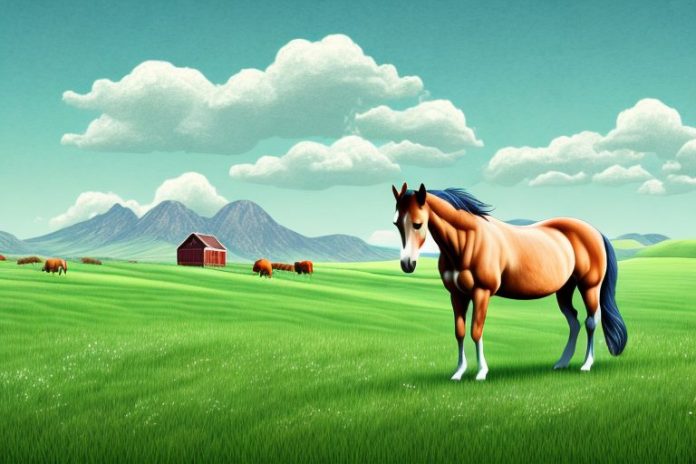 A horse in a pasture