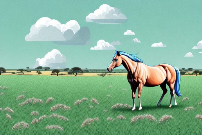 A horse in a field in musina