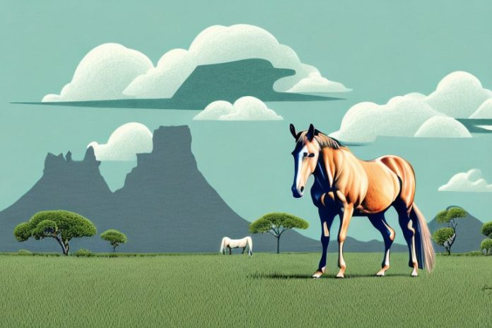 A horse in a rural south african landscape
