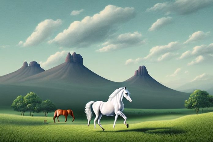 A horse in a rural landscape in tzaneen