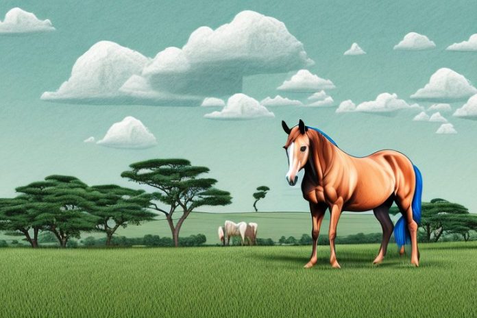 A horse in a rural landscape in giyani