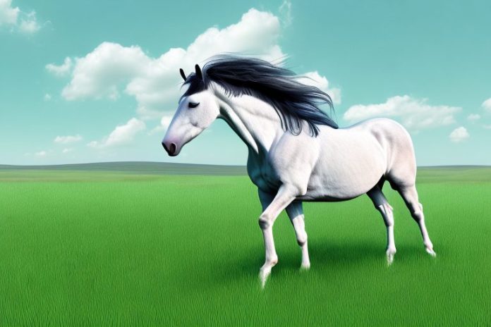 A horse in a grassy field in mpumalanga
