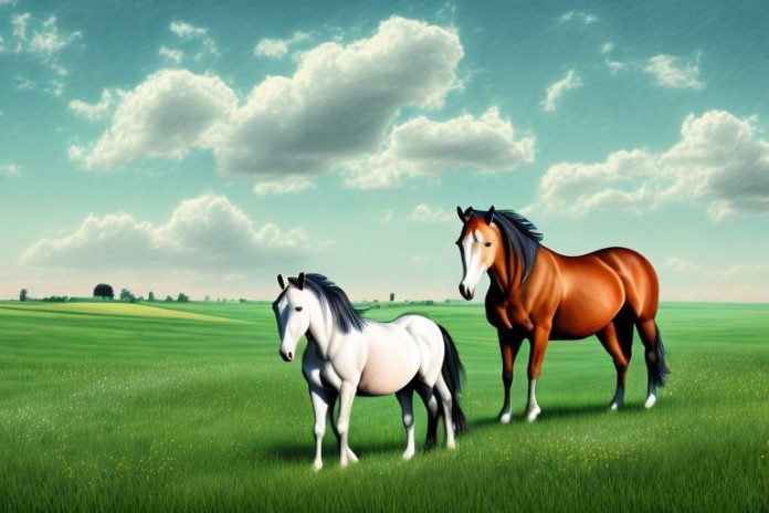 Two horses in a field