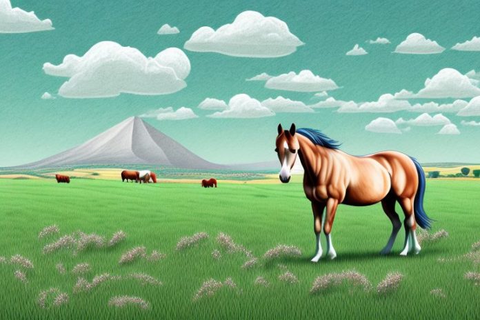 A horse in a field