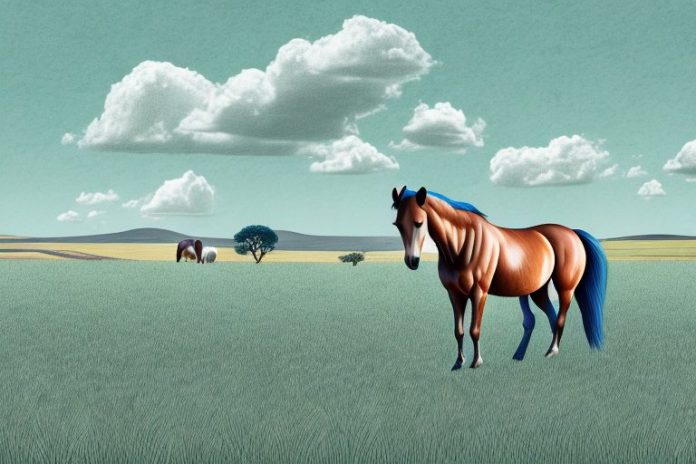 A horse in a field in de aar