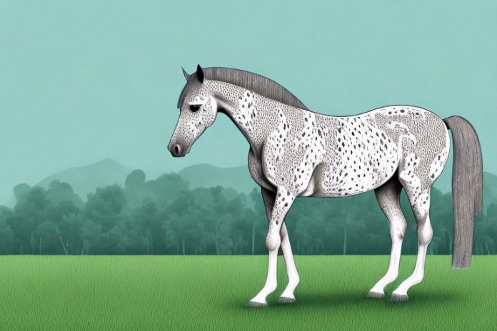 An appaloosa horse in a pasture setting
