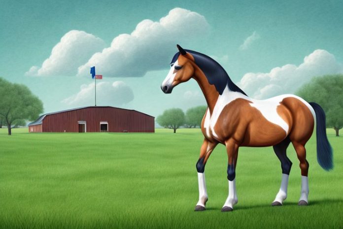 A hanoverian horse in a pasture