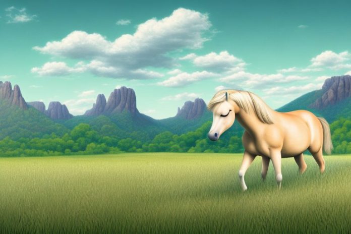 A haflinger horse in a field