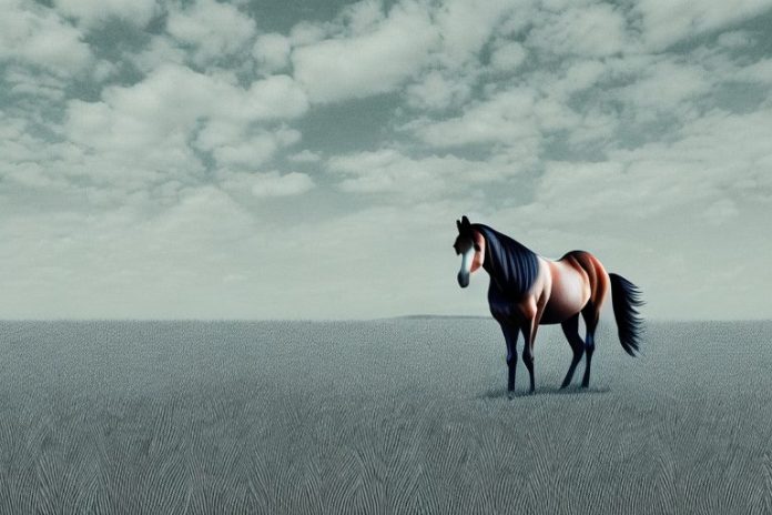 A horse in a field in calvinia