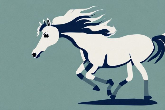 A mustang horse in a natural environment