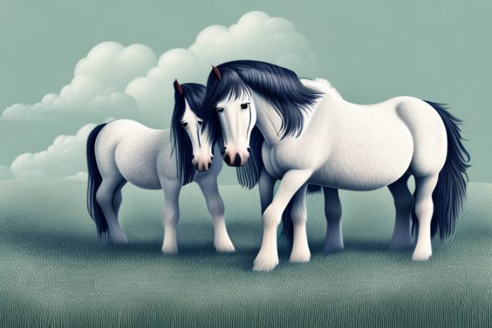 A shire horse in a field