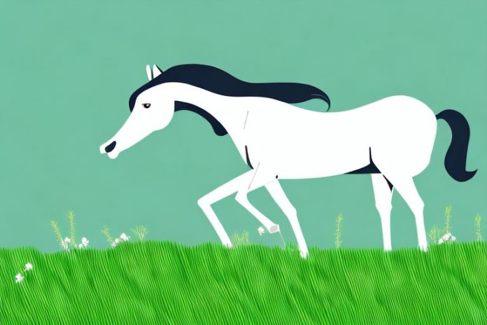 A horse in a lush
