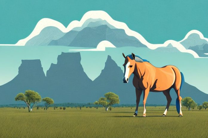 A horse in a south african landscape