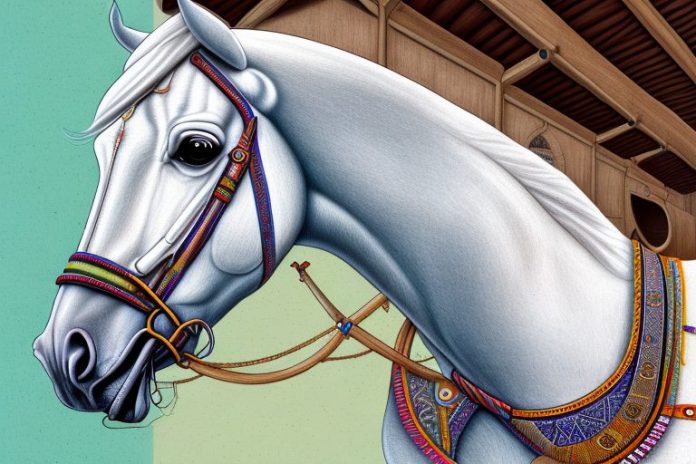 A marwari horse in a stable