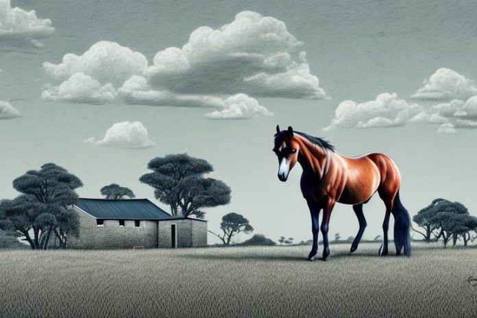 A horse in a rural setting in george