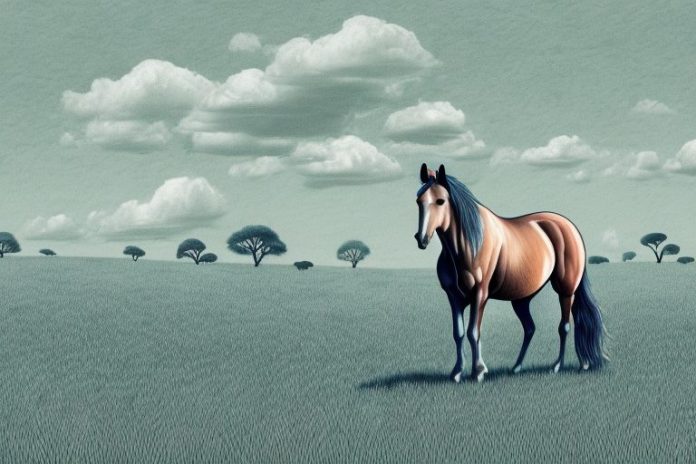 A horse in a field in worcester