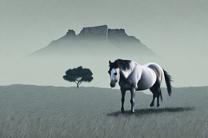 A horse in a field in paarl