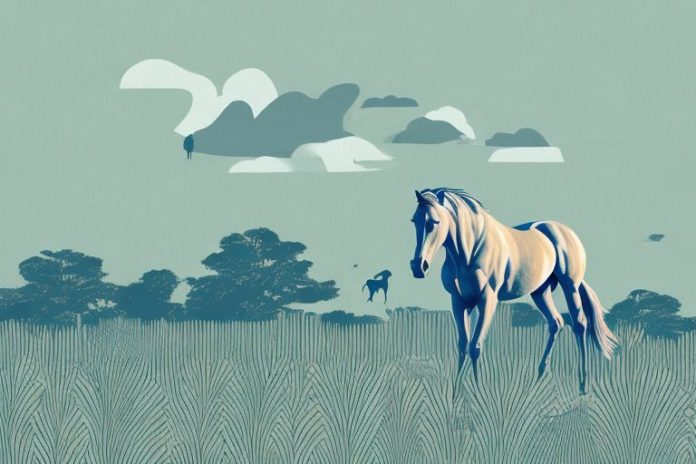 A margate landscape with a horse in the foreground