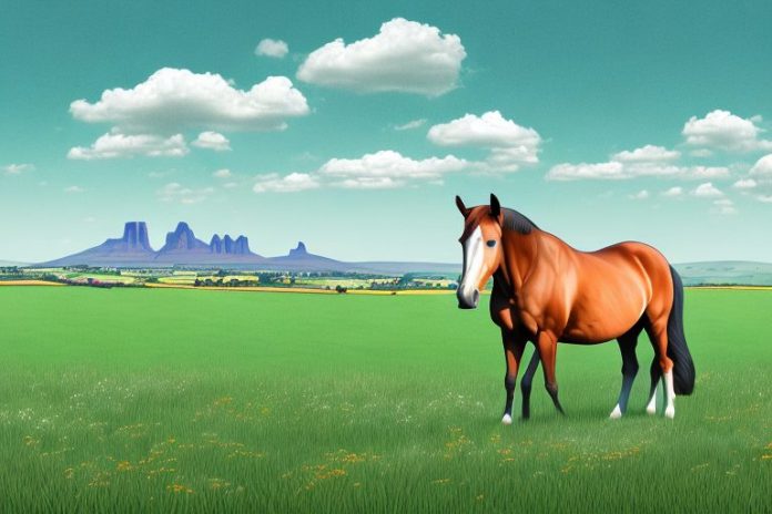A horse in a field