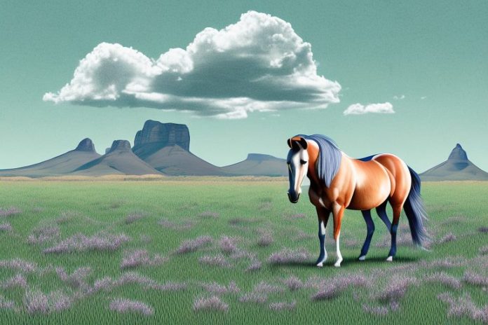 A horse in a field in graaff-reinet