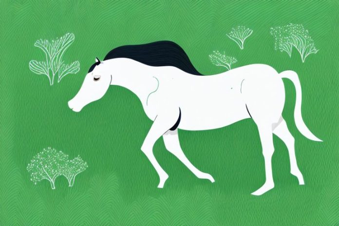 A horse in a lush