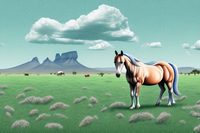 A horse in a field in botshabelo