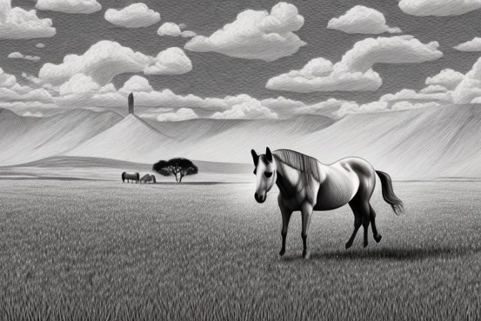 A horse in a field in bethlehem