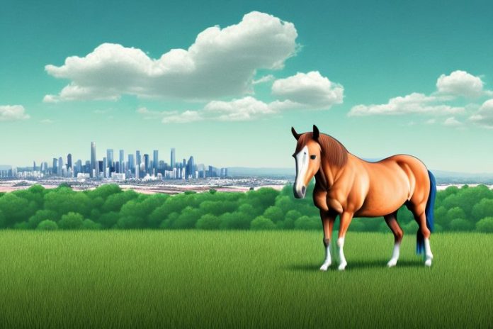 A horse in a field