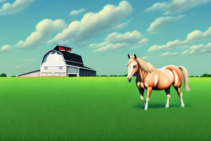 A horse in a field of grass